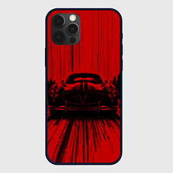 Чехол iPhone 12 Pro Max Спорткар на красном фоне