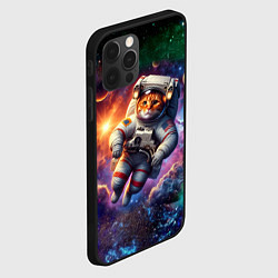 Чехол для iPhone 12 Pro Max Котик бравый космонавт - неон, цвет: 3D-черный — фото 2