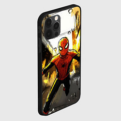 Чехол для iPhone 12 Pro Max Бегущий человек - паук, цвет: 3D-черный — фото 2