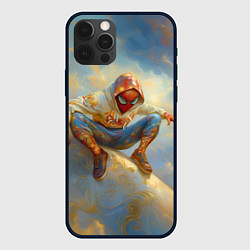 Чехол для iPhone 12 Pro Max Человек - паук в облаках, цвет: 3D-черный
