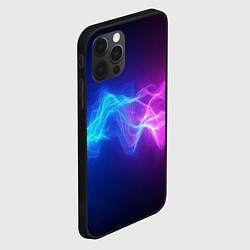Чехол для iPhone 12 Pro Max Звуковая волна неоновый узор, цвет: 3D-черный — фото 2