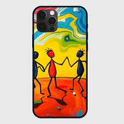Чехол для iPhone 12 Pro Max Дружба человечков, цвет: 3D-черный