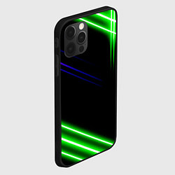Чехол для iPhone 12 Pro Max Green pink purple line, цвет: 3D-черный — фото 2