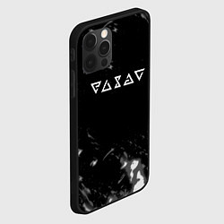 Чехол для iPhone 12 Pro Max Ведьмак лого серые краски, цвет: 3D-черный — фото 2