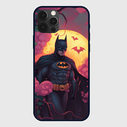 Чехол iPhone 12 Pro Max Бэтмен и дерево с цветами