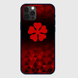 Чехол для iPhone 12 Pro Max Black Clover red poly, цвет: 3D-черный