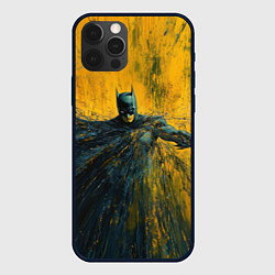 Чехол для iPhone 12 Pro Max Бэтмен нарисованный кистью, цвет: 3D-черный