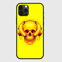 Чехол iPhone 12 Pro Max Yellow bananas skull - cyberpunk