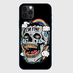 Чехол iPhone 12 Pro Max Skull and rainbow - im fine