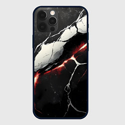 Чехол iPhone 12 Pro Max Красно-черная потресканная текстура