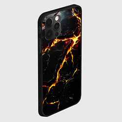 Чехол для iPhone 12 Pro Max Треснутая текстура с золотым разломом, цвет: 3D-черный — фото 2