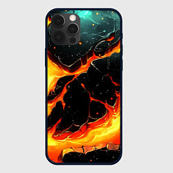 Чехол iPhone 12 Pro Max Текстура разлома с лавой