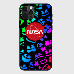 Чехол для iPhone 12 Pro Max Marshmello x NASA gradient, цвет: 3D-черный