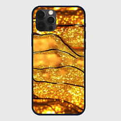 Чехол iPhone 12 Pro Max Золотая текстура с блестками
