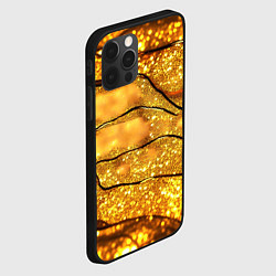 Чехол для iPhone 12 Pro Max Золотая текстура с блестками, цвет: 3D-черный — фото 2