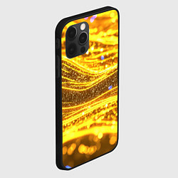 Чехол для iPhone 12 Pro Max Золотые блестящие волны, цвет: 3D-черный — фото 2
