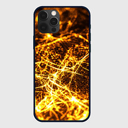 Чехол для iPhone 12 Pro Max Текстура золотые нити, цвет: 3D-черный
