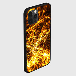 Чехол для iPhone 12 Pro Max Текстура золотые нити, цвет: 3D-черный — фото 2