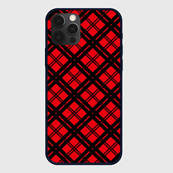 Чехол для iPhone 12 Pro Max Красно-чёрный крупная клетка, цвет: 3D-черный