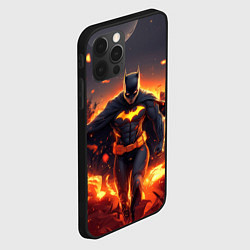 Чехол для iPhone 12 Pro Max Бэтмен - летучие мыши и огонь, цвет: 3D-черный — фото 2