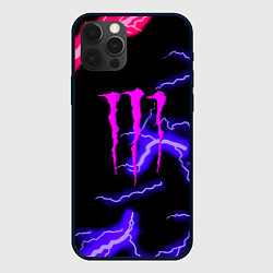 Чехол iPhone 12 Pro Max Monster energy неоновый шторм