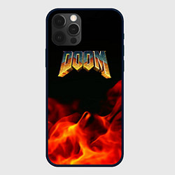 Чехол iPhone 12 Pro Max Doom огненная текстура