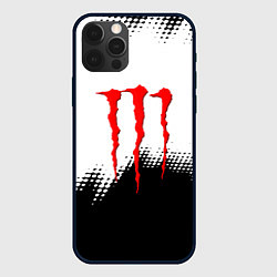 Чехол iPhone 12 Pro Max Monster energy чёрно белые краски