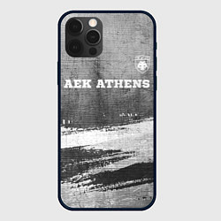 Чехол iPhone 12 Pro Max AEK Athens - grey gradient посередине