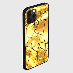 Чехол для iPhone 12 Pro Max Золотые разломы текстура, цвет: 3D-черный — фото 2