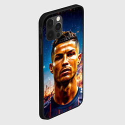 Чехол для iPhone 12 Pro Max Криштиану Роналду в космосе, цвет: 3D-черный — фото 2