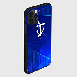 Чехол для iPhone 12 Pro Max Doom blue poly, цвет: 3D-черный — фото 2