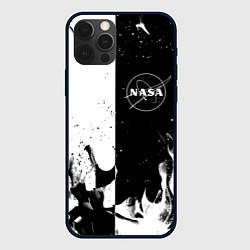 Чехол iPhone 12 Pro Max Nasa черно белый огонь