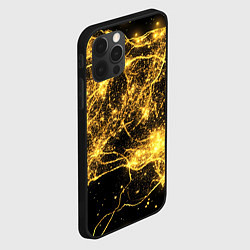 Чехол для iPhone 12 Pro Max Золотистая паутина на черном фоне текстура, цвет: 3D-черный — фото 2