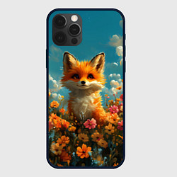 Чехол iPhone 12 Pro Max Лисица в цветочном поле