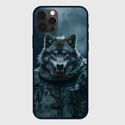 Чехол для iPhone 12 Pro Max Солдат волк, цвет: 3D-черный