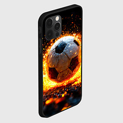 Чехол для iPhone 12 Pro Max Футбольный мяч в огне, цвет: 3D-черный — фото 2