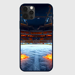 Чехол для iPhone 12 Pro Max Хоккейная площадка в огне, цвет: 3D-черный