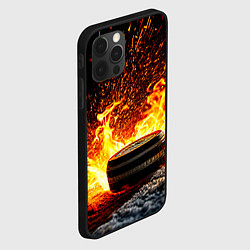 Чехол для iPhone 12 Pro Max Шайба в огне, цвет: 3D-черный — фото 2