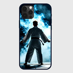 Чехол для iPhone 12 Pro Max Айкидоист в дыму, цвет: 3D-черный