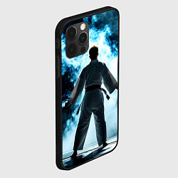 Чехол для iPhone 12 Pro Max Айкидоист в дыму, цвет: 3D-черный — фото 2