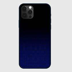 Чехол iPhone 12 Pro Max Чёрно-синий текстурный градиент