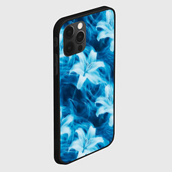 Чехол для iPhone 12 Pro Max Размытые белые лилии и дым - цветочный паттерн, цвет: 3D-черный — фото 2