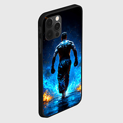 Чехол для iPhone 12 Pro Max Боец крав-мага в синем пламени, цвет: 3D-черный — фото 2