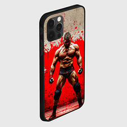 Чехол для iPhone 12 Pro Max Реслер на красном, цвет: 3D-черный — фото 2