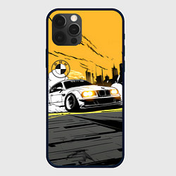 Чехол для iPhone 12 Pro Max Белый BMW дрифт, цвет: 3D-черный