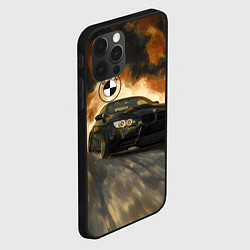 Чехол для iPhone 12 Pro Max Черная BMW и черное небо, цвет: 3D-черный — фото 2