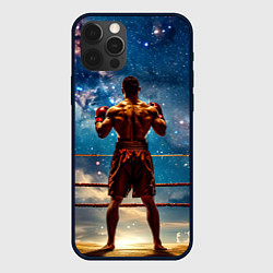 Чехол iPhone 12 Pro Max Тайский боксер в космосе