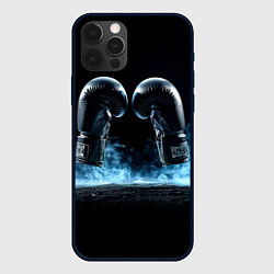 Чехол iPhone 12 Pro Max Черные бойцовские перчатки в дыму