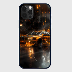 Чехол iPhone 12 Pro Max Желтый БМВ в огне