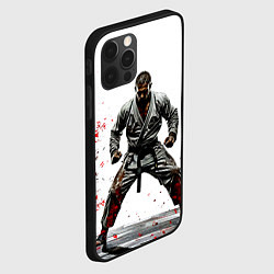 Чехол для iPhone 12 Pro Max Боец джиу-джитсу на белом, цвет: 3D-черный — фото 2